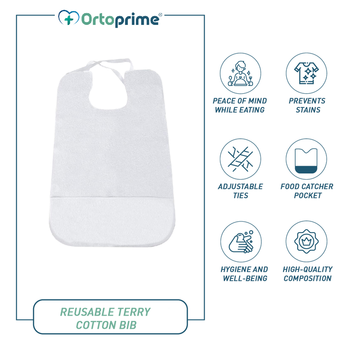 Wasserdichte Erwachsenen-Lätzchen aus Frottee | Packung mit 3 Einheiten