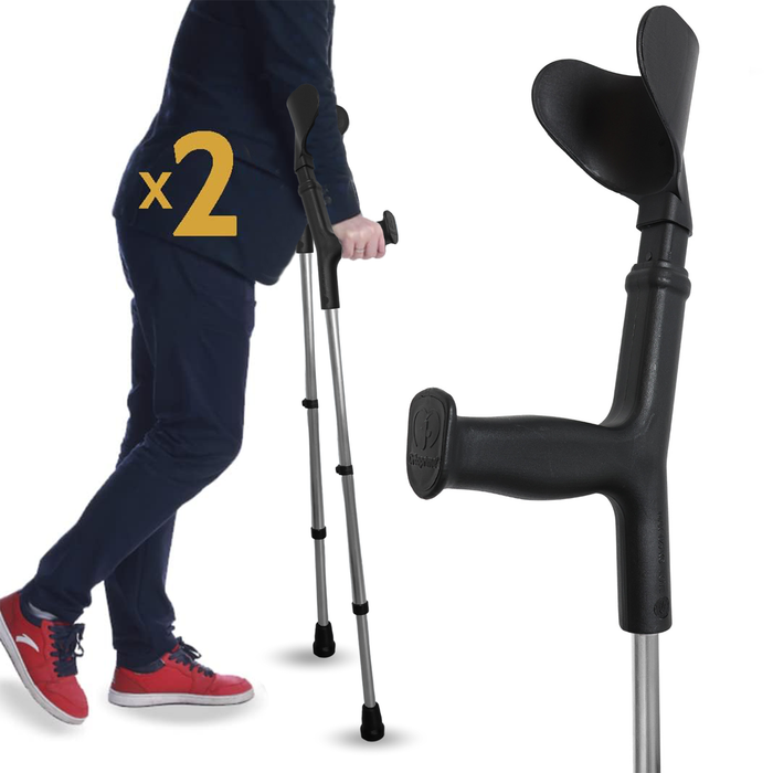 Pack 2 Höhenverstellbare orthopädische Gehhilfen | Duo Unterarmstützen