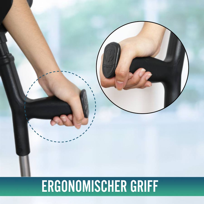 Pack 2 Höhenverstellbare orthopädische Gehhilfen | Duo Unterarmstützen