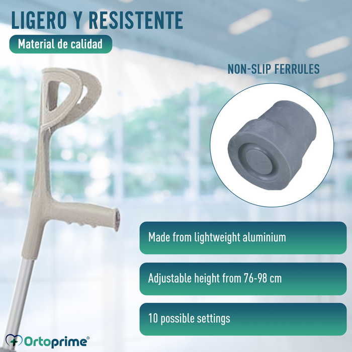 Unterarmstütze aus Rutschfestem Aluminium mit 3-Punkt-Unterstützung