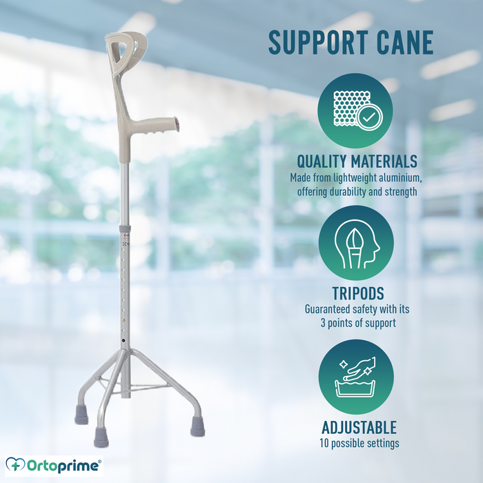 Unterarmstütze aus Rutschfestem Aluminium mit 3-Punkt-Unterstützung