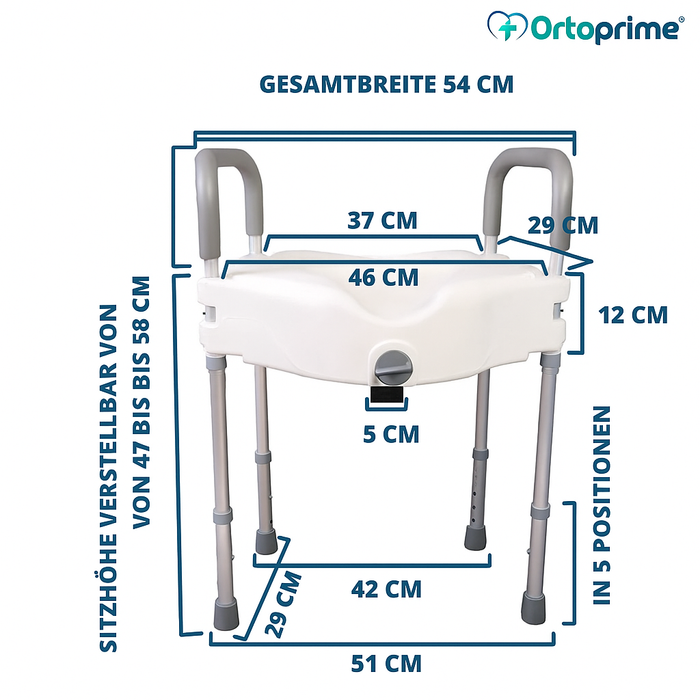 WC-Erhöhung 12 cm mit Beinen | Universal