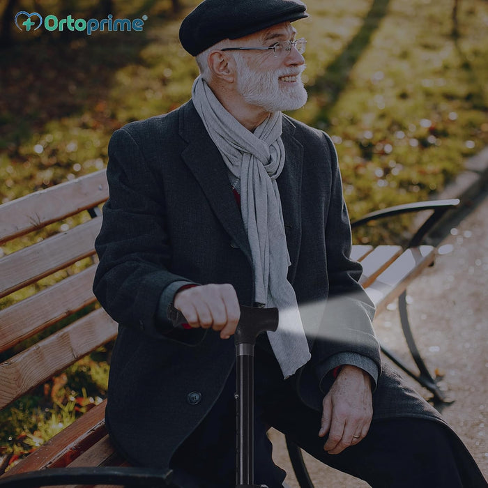 Faltbarer Gehstock für Senioren mit LED-Licht