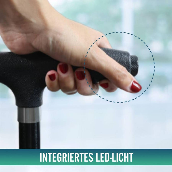 Faltbarer Gehstock für Senioren mit LED-Licht