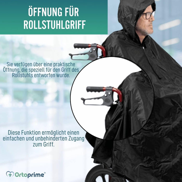 Rollstuhl-Regencape mit Reißverschluss