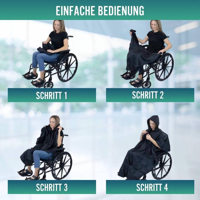 Rollstuhl-Regencape mit Reißverschluss