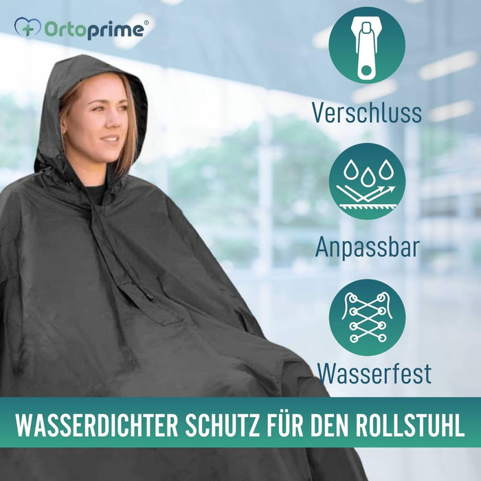 Rollstuhl-Regencape mit Reißverschluss