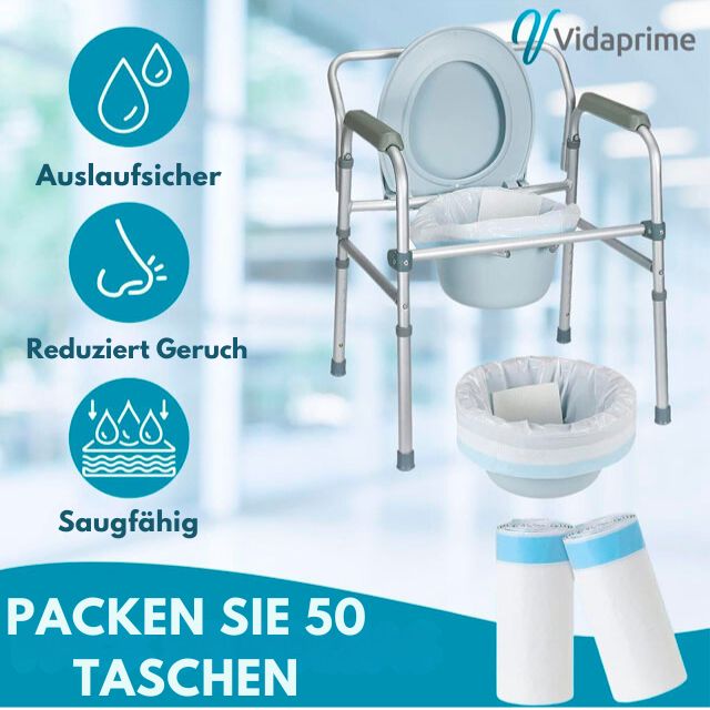 Einweg-Toilettenbeutel mit Pads und Griffen | Pack 50