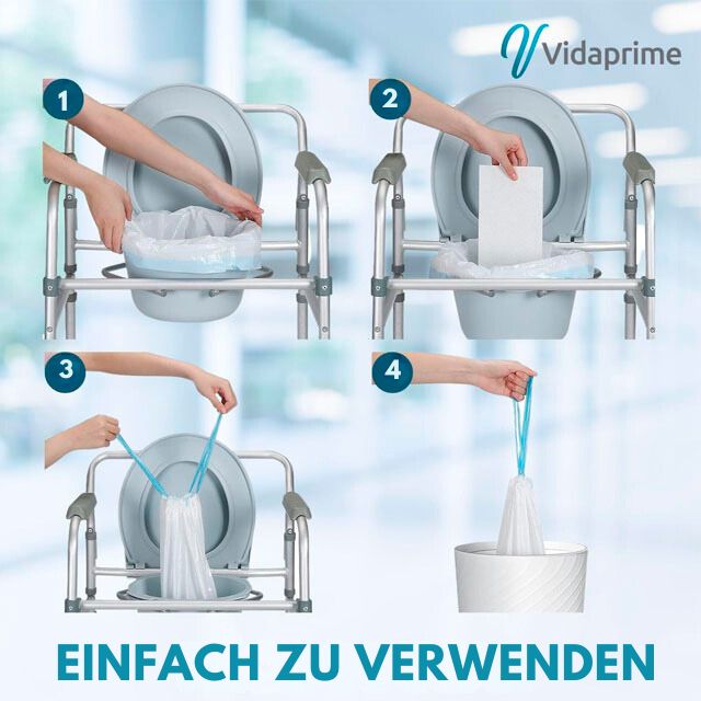Einweg-Toilettenbeutel mit Pads und Griffen | Pack 50