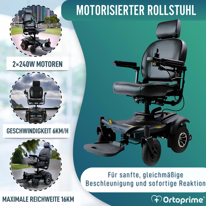 Elektrischer Rollstuhl Demontierbar mit Digitalem Joystick