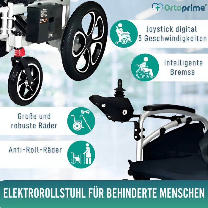 Klappbarer Elektrischer Rollstuhl mit Gelbatterien | 5 Gänge