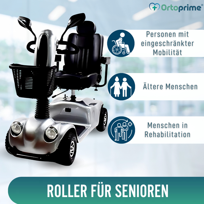 Elektrischer Scooter für Erwachsene | 4 Räder mit Federung