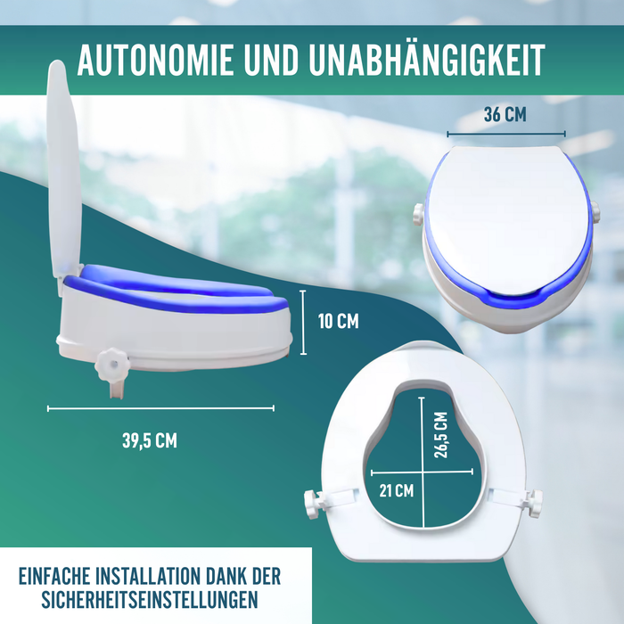 WC-Erhöher Erwachsene 10cm Gepolstert | Universal WC-Erhöher