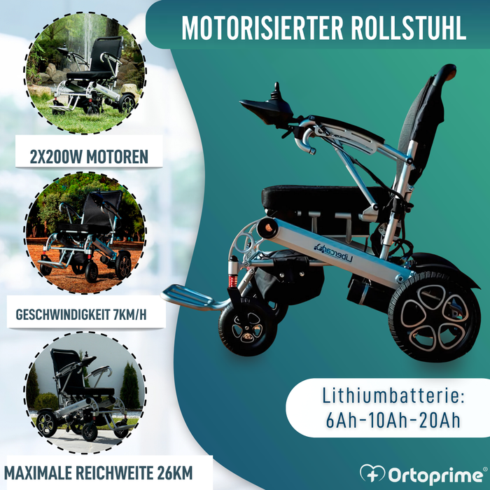 Ultraleichter Elektrorollstuhl mit Lithium-Batterie