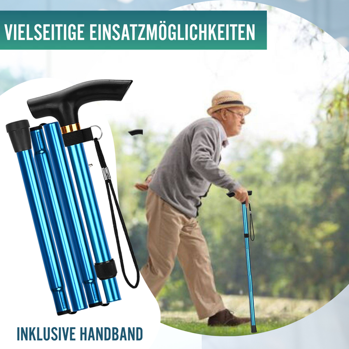 Faltstock zusammenklappbar und verlängerbar | Blauer Stock