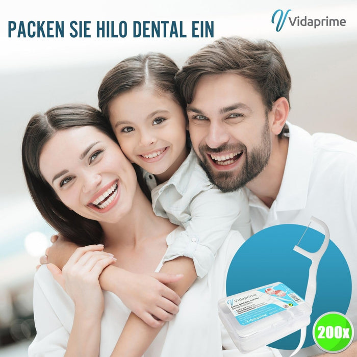 Zahnseide mit Griff PREMIUM | Packung mit 200