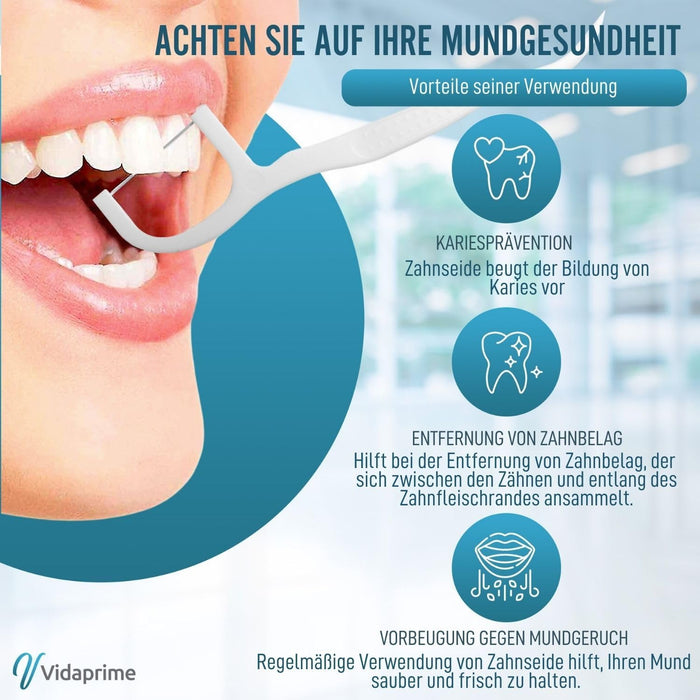 Zahnseide mit Griff PREMIUM | Packung mit 200