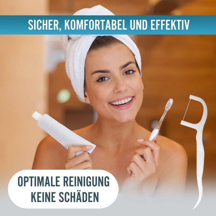 Zahnseide mit Griff PREMIUM | Packung mit 200