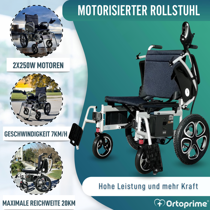 Klappbarer Elektrischer Rollstuhl mit Gelbatterien | 5 Gänge