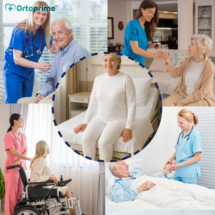 Langarm-Inkontinenzpyjama | Unisex mit Doppelreißverschluss