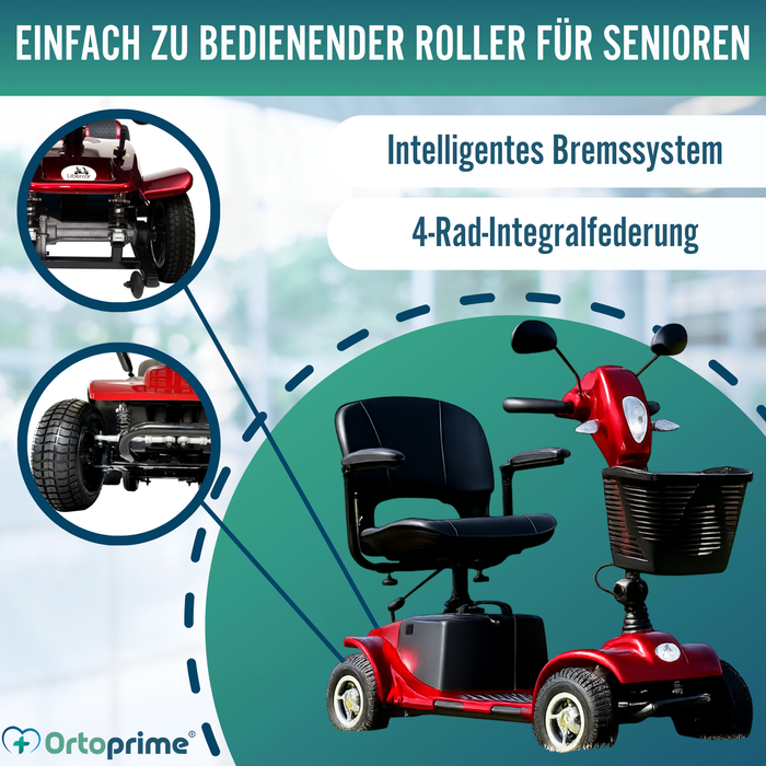 Faltbarer Elektroroller für eingeschränkte Mobilität | Vollfederung