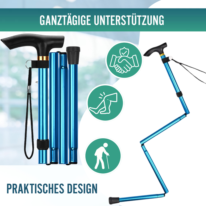 Faltstock zusammenklappbar und verlängerbar | Blauer Stock