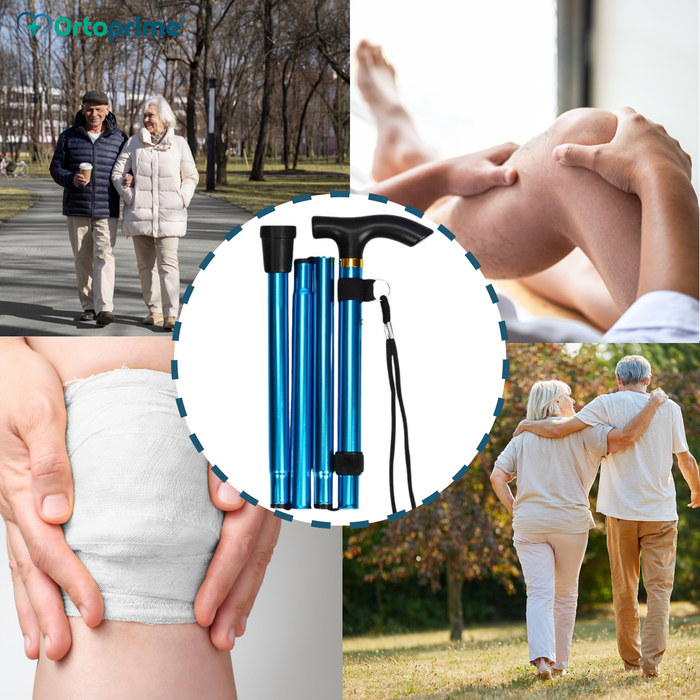 Faltstock zusammenklappbar und verlängerbar | Blauer Stock