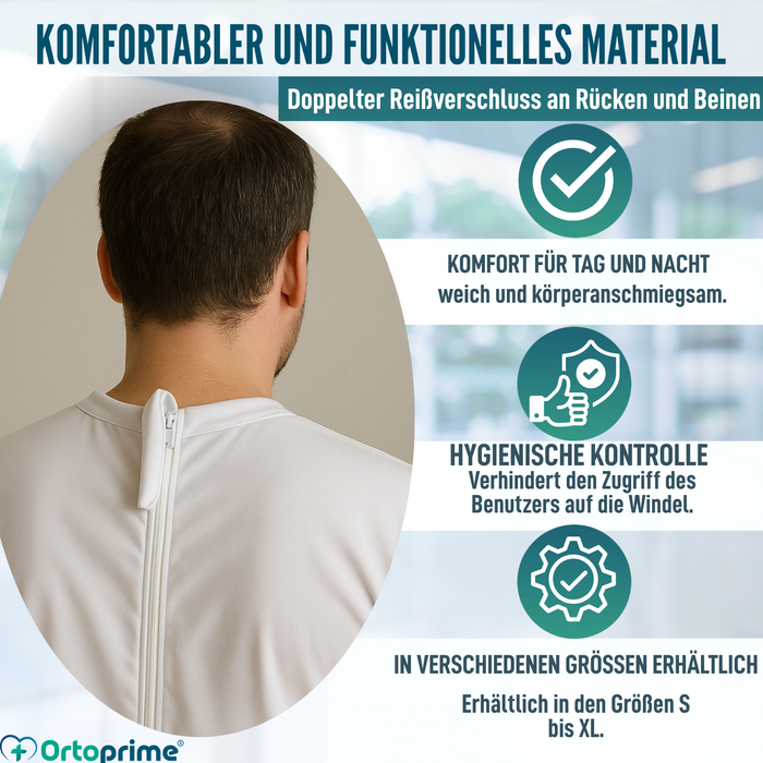 Inkontinenz-Pyjama Kurzarm Unisex | Erwachsenen