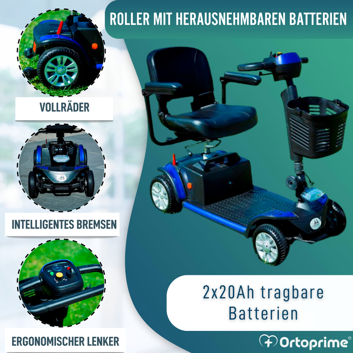 Elektrischer Scooter Kompakt & Abnehmbar | 4 Räder