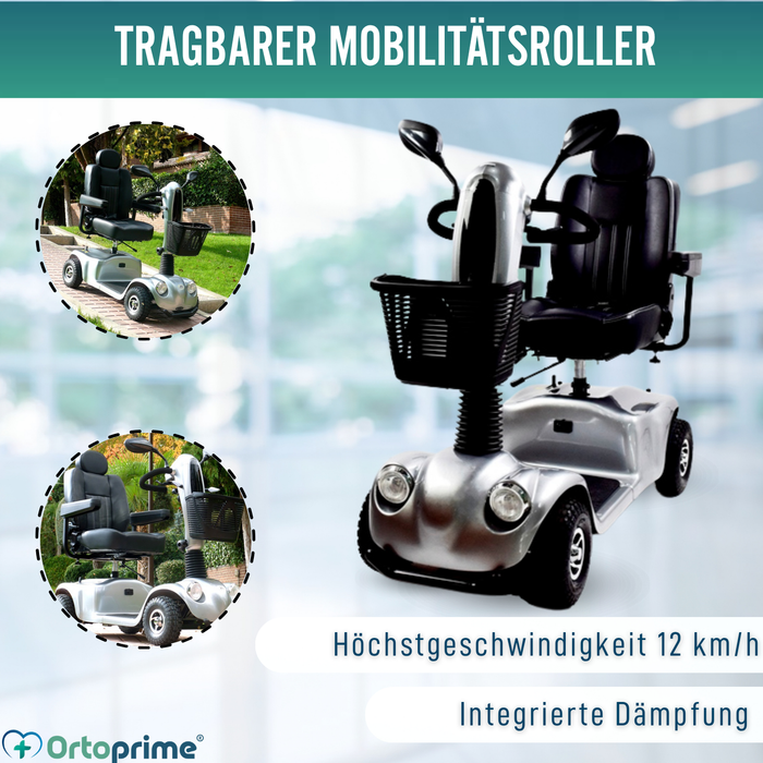 Elektrischer Scooter für Erwachsene | 4 Räder mit Federung