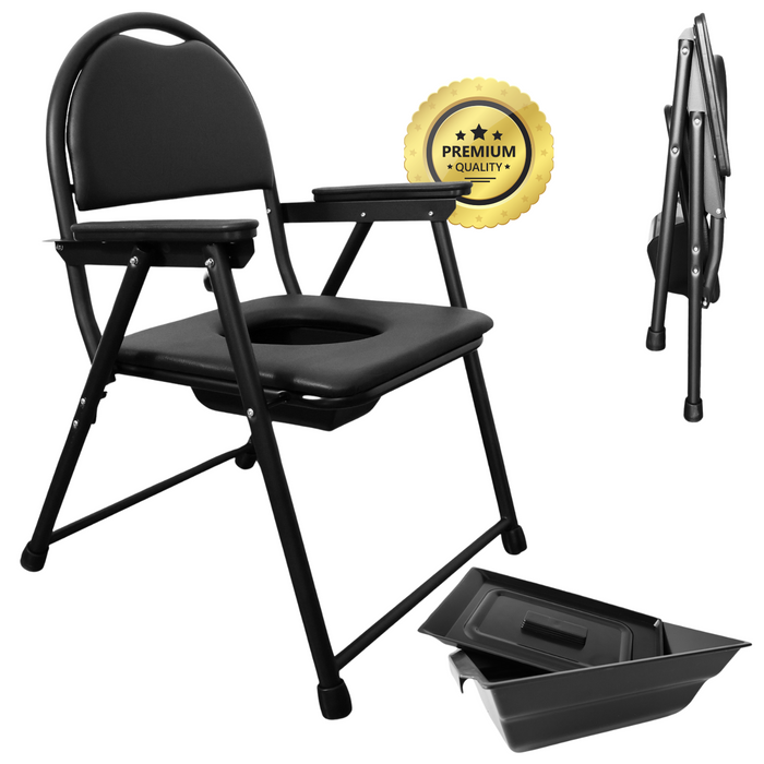 Klappbarer WC-Stuhl für Senioren | Tragbarer Toilettenstuhl
