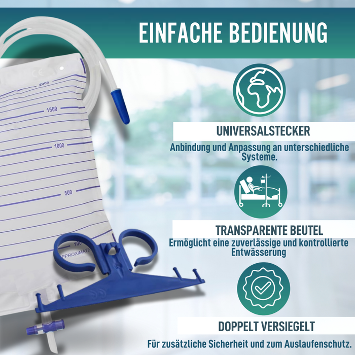 Urinbeutel 2L für Männer und Frauen | Packung mit 25 Stück