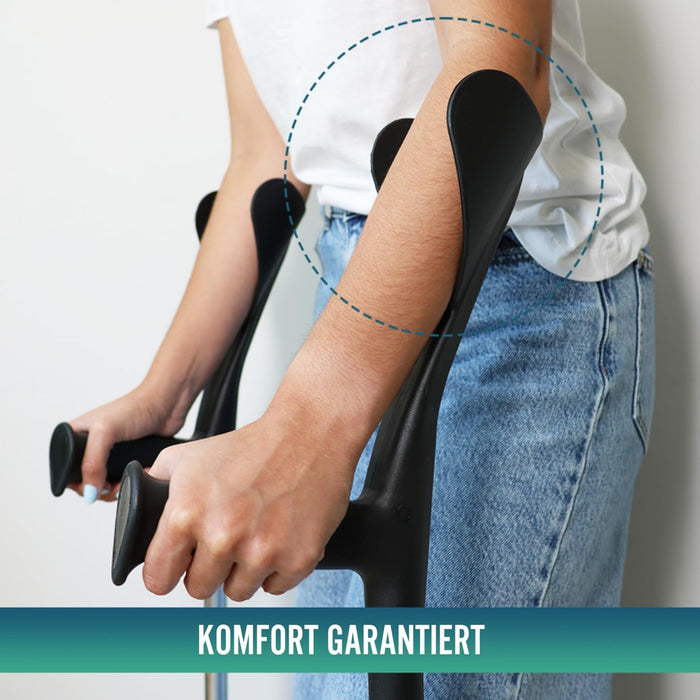 Höhenverstellbare Aluminium-Krücken für Erwachsene | 2er-Pack
