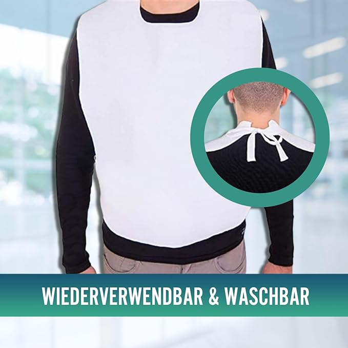 Pack 3 Wasserdichte Lätzchen - Wiederverwendbar für ältere Erwachsene