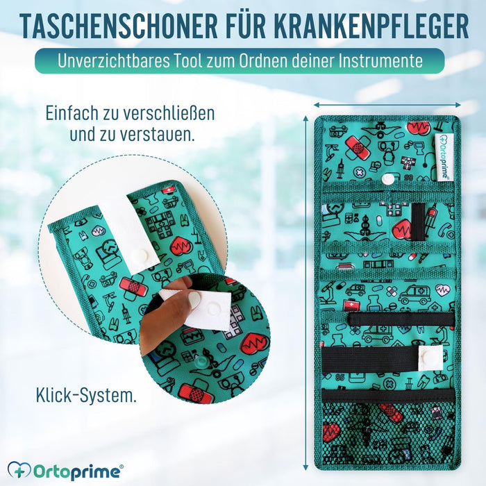 Krankenschwester-Taschenorganizer mit Mehrfachfächern und Knopf