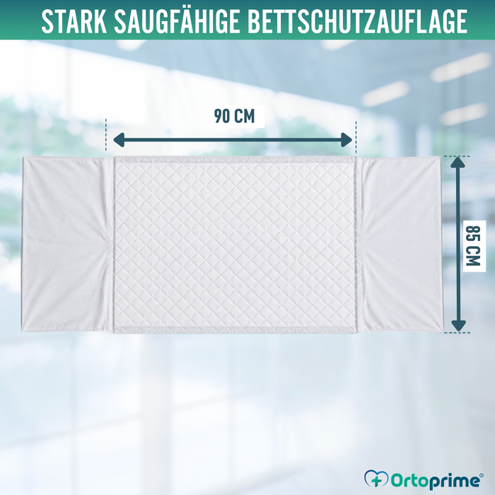 PACK 2 Saugfähige, Waschbare, ökologische Bettunterlagen für Bett 135cm, 3,15 Liter/m²