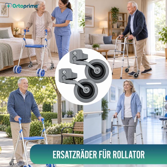 Kit x2 Räder für Gehhilfen und Gehwagen 22, 25 und 30 mm
