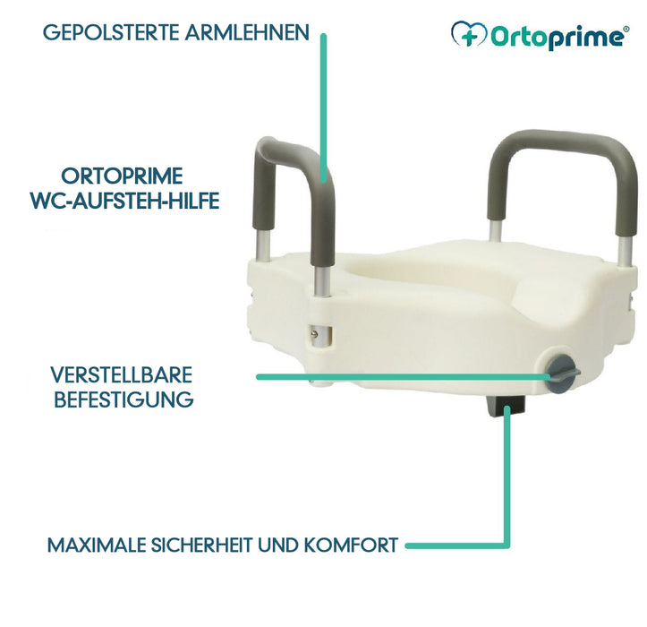 WC-Erhöher 12 cm mit gepolsterten Armlehnen