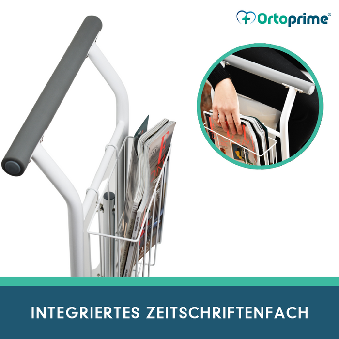 Tragbare Toilettenarmlehne mit Zeitschriftenständer