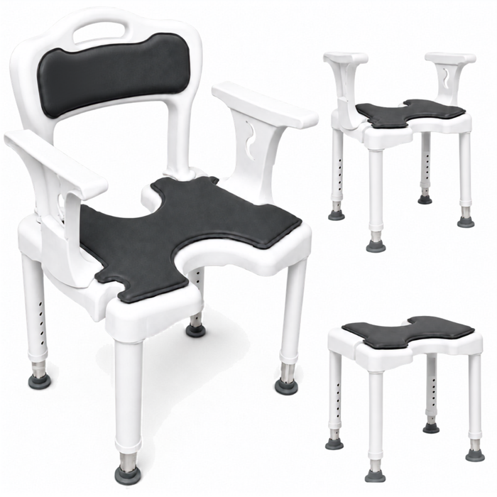 3-in-1 Duschstuhl U-Form | Rutschfester Duschhocker