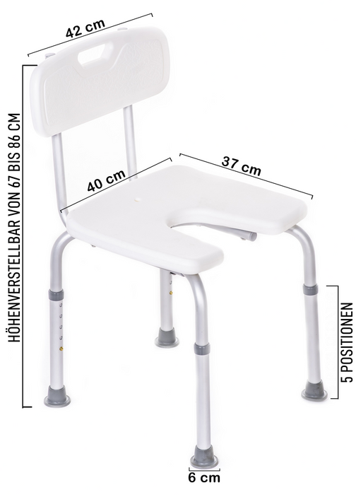 Duschstuhl U-Form Hygienischer Zugang