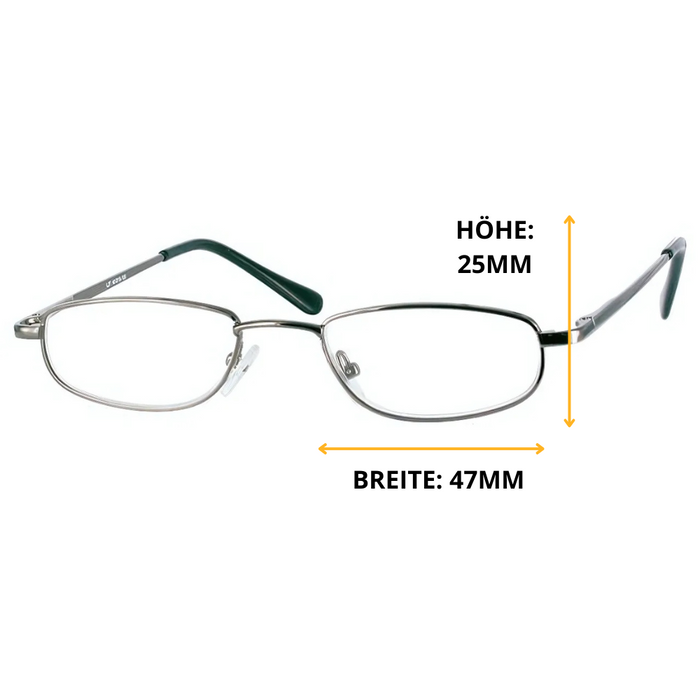 Lesebrille für Alterssichtigkeit mit Halbmondartigem Metallrahmen