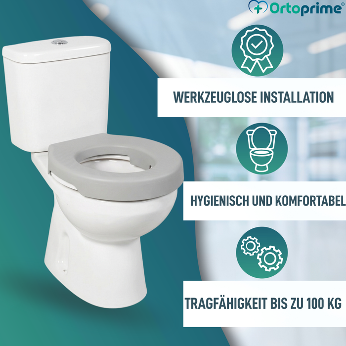 Weicher WC-Sitzerhöher 3 cm Grau