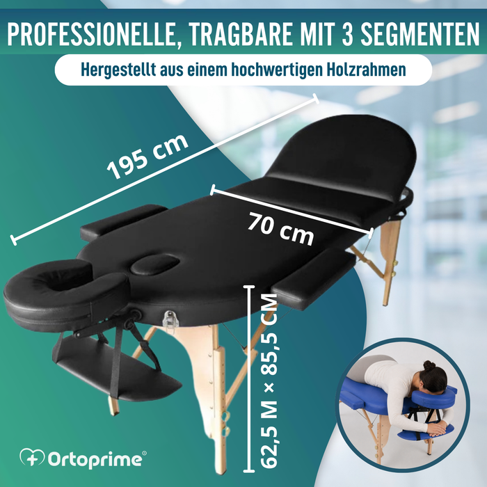 3-teilige klappbare Holz-Massageliege für Physiotherapie