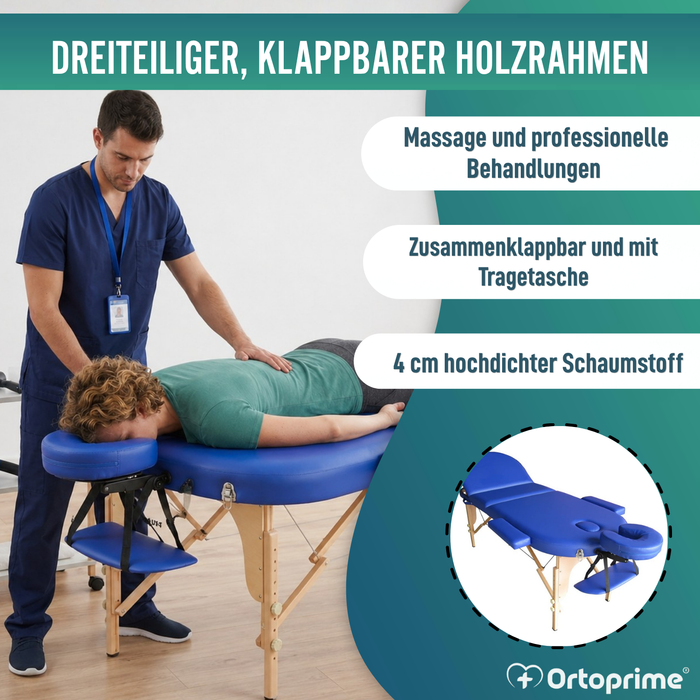 3-teilige klappbare Holz-Massageliege für Physiotherapie