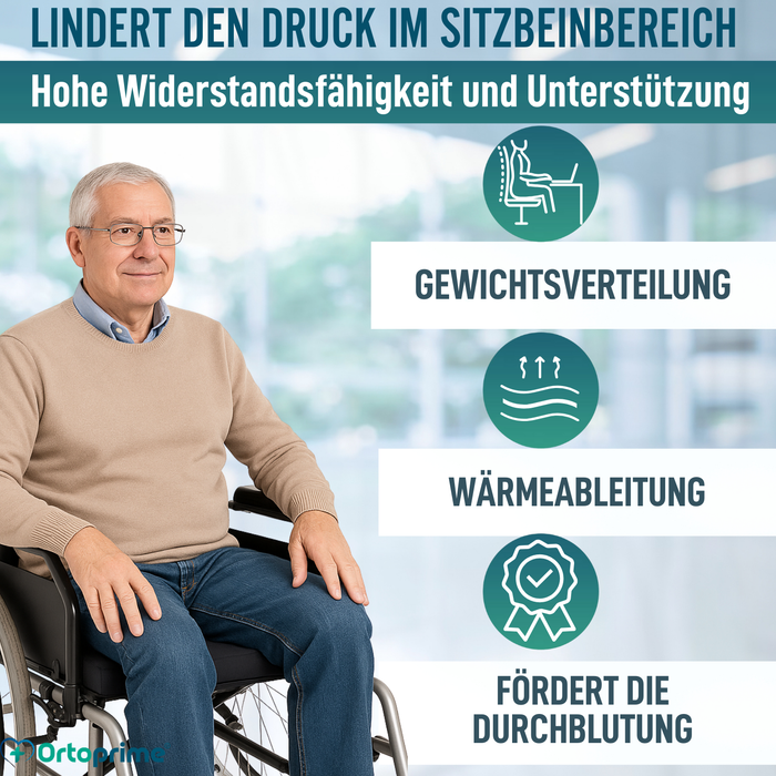 Druckentlastendes Visco-Gel Kissen Ischial 85 kg/m3