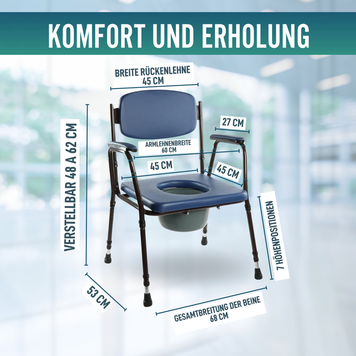 Gepolsterter WC-Stuhl mit Tragbarer Toilette