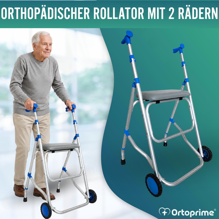 Faltbarer Aluminium-Gehwagen mit Sitz