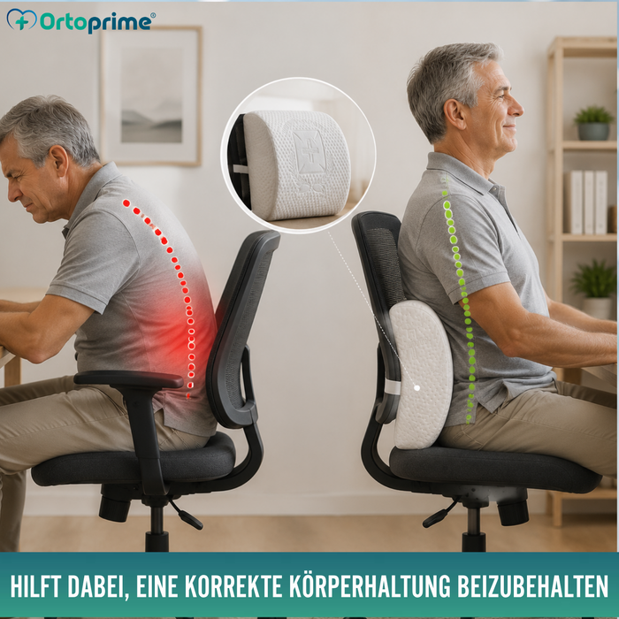 Lendenkissen aus viskoelastischem Schaumstoff | Weiß