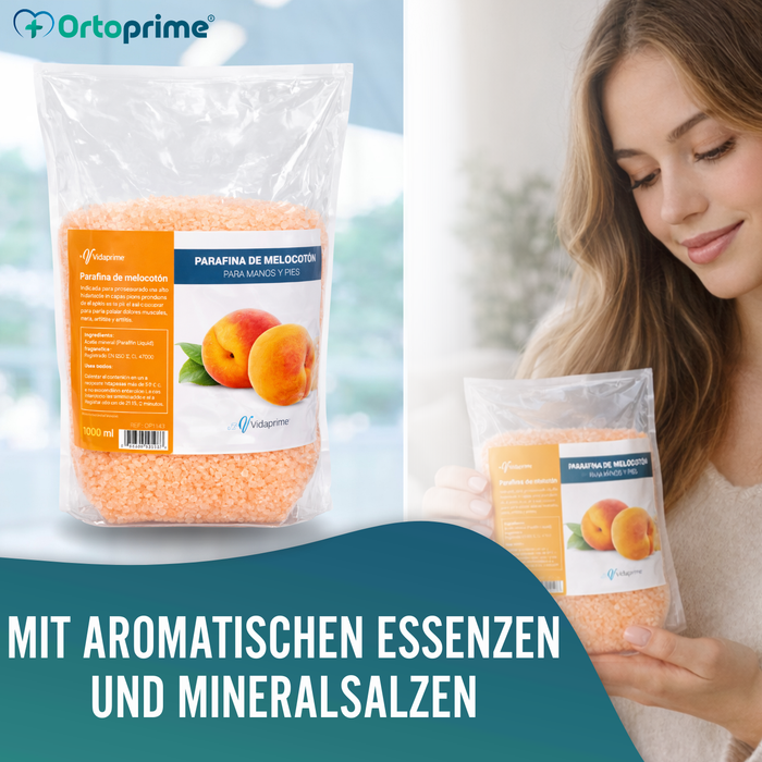 Rehabilitationsparaffin für Hände und Füße 1000ml | Pfirsich